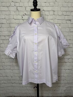 HINSON WU Women’s  Shirt  LULU RUFFLE SLEEVE Light Lilac Size L Large
